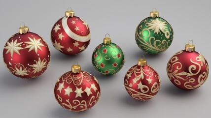 Decoration of Christmas Ornament Pine Tree, Bell, and Ball For Merry Christmas in December