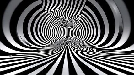 Hypnotic Black and White Optical Illusion - Vibrant AI Art