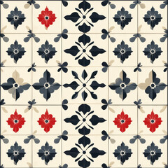 Obraz premium Traditional Moroccan Seamless Floral Pattern Design