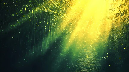 Mythical landscape of Japan featuring dreamlike forests and sacred symbols, perfect for traditional meets fantasy artwork.