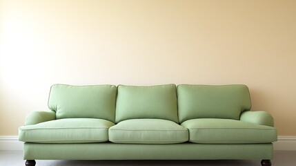 Naklejka premium Stylish Mint Green Sofa in Minimalist Living Space Ideal for Modern Homes : Generative AI