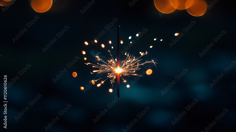 Leinwandbilder captivating sparkler in dynamic bokeh light effect for celebratory night festive scenes : generative