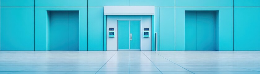 Hydrogen fuel cell stations for clean energy vehicles, front view, building the future of energy, futuristic tone, tetradic color scheme