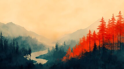 Surreal Japanese fantasy scene with torii gates and spirit mists, ideal for mythological visuals and folklore-based concept designs.