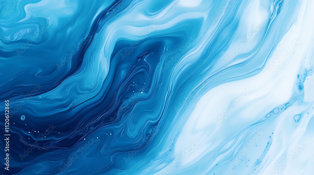 Aufkleber smooth blue oceanlike waves creating a serene and calming ambiance : generative ai