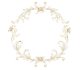 Victorian Baroque Watercolor Frames, Ornamental Borders, Elegant Beige Designs for Scrapbooking and Junk Journals