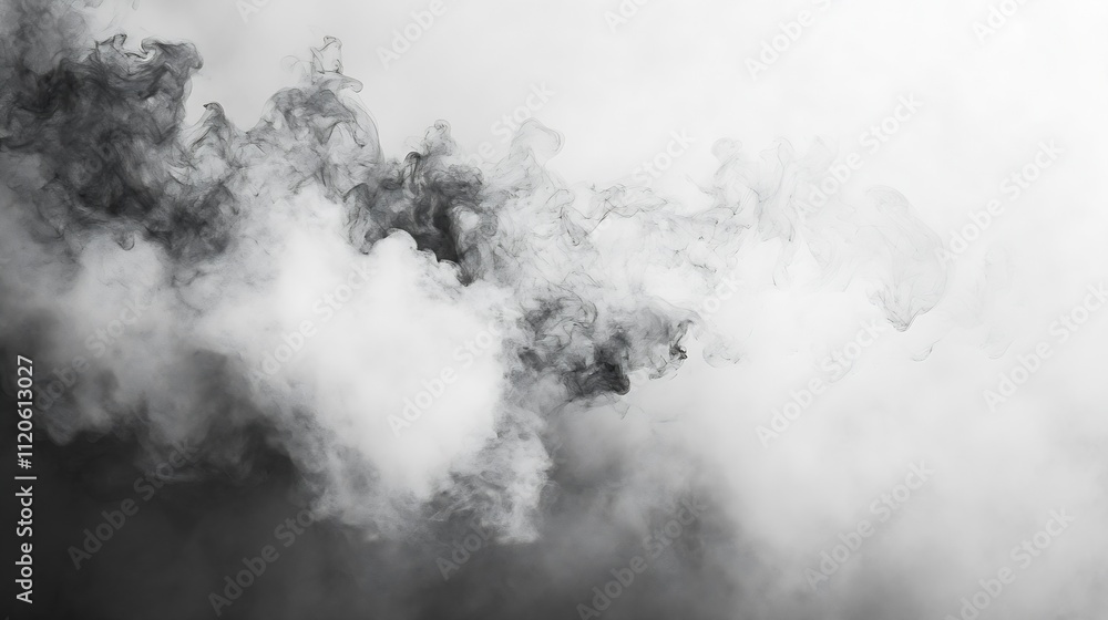 Poster monochrome black and white smoke swirl texture for dramatic visual art concepts : generative ai