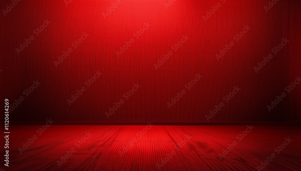 Poster empty red studio room, used as background for display your products. generated image