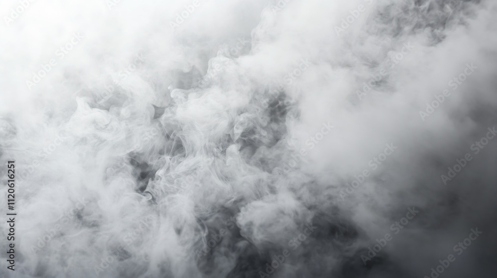 Aufkleber abstract cloud of white smoke swirling and twisting in atmospheric vapor background : generative ai