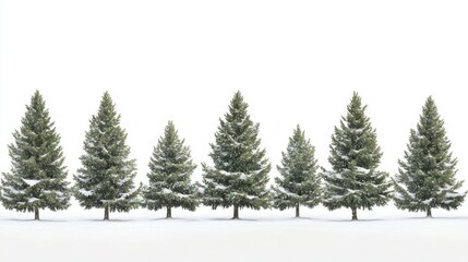 Fototapeta premium Majestic evergreen trees in winter wonderland