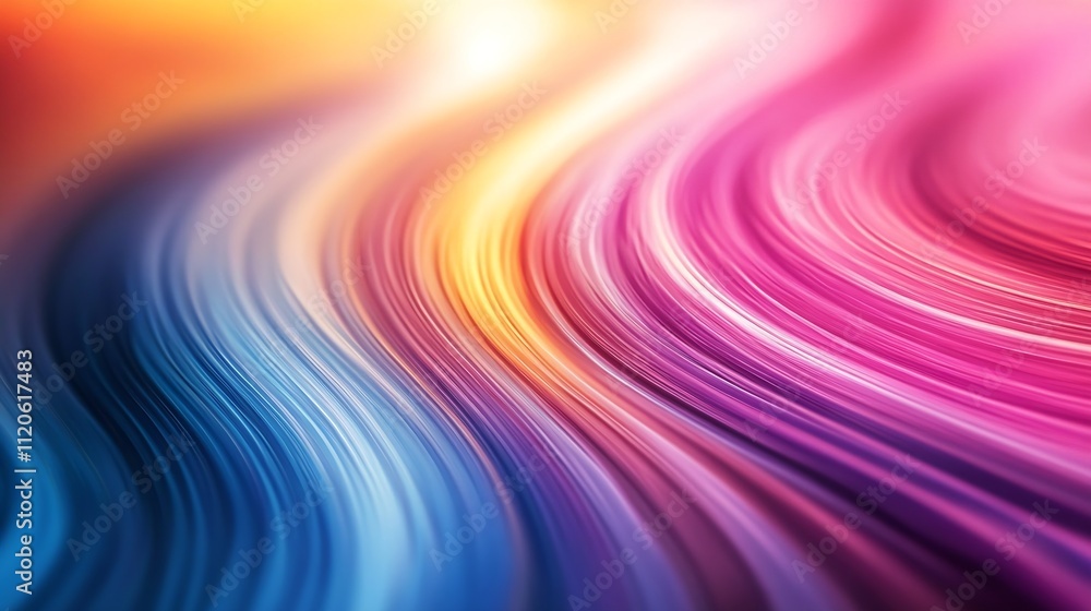 Fototapete Abstract Vibrant Gradient Waves Creating an Artistic Flow of Colors : Generative AI