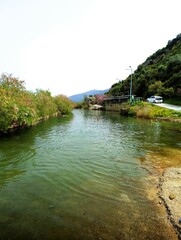 Kallidromos thermal baths in Lamia Greece. Kallidromos thermal baths or Psoroneria a natural pool is formed, the waters of which have a temperature of 33°C and improve skin diseases. 