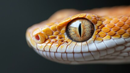 Fototapeta premium Close-up of a Stunning Snake with Vibrant Orange and Yellow Scales
