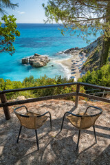 Beautiful Xigia beach on Zakynthos island, Ionian sea, Greece