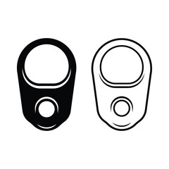 Metal tin pull ring vector illustration, metal ring pull icon, can pull ring symbol