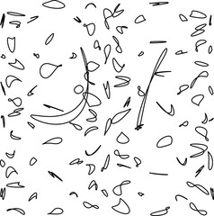 Set of drawn lettering and calligraphy swirls, squiggles. Vector ink decorations for composition. Element design. Wallpaper with black pattern.