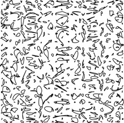 Set of drawn lettering and calligraphy swirls, squiggles. Vector ink decorations for composition. Element design. Wallpaper with black pattern.