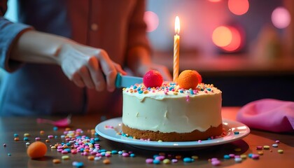 birthday cake with candles