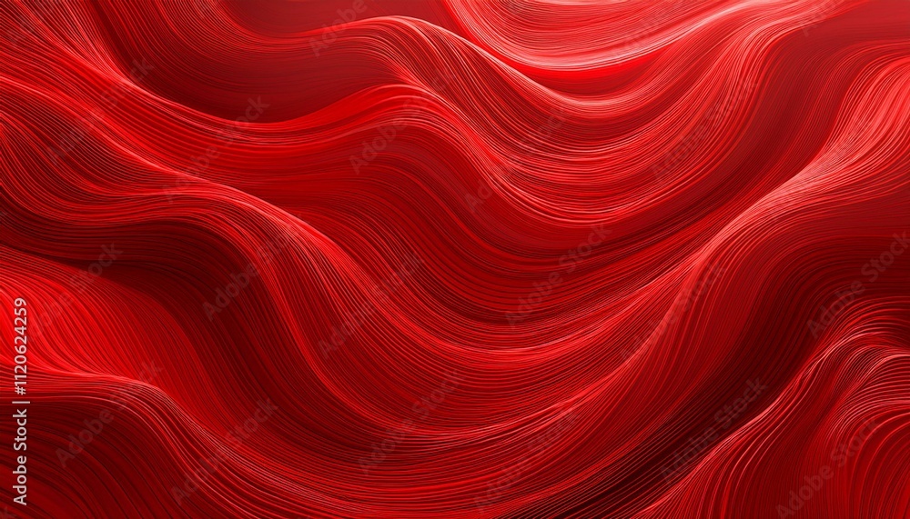 Poster red wavy background. curve flow motion. generated image