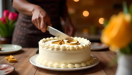 cake with candles. Happy  birthday