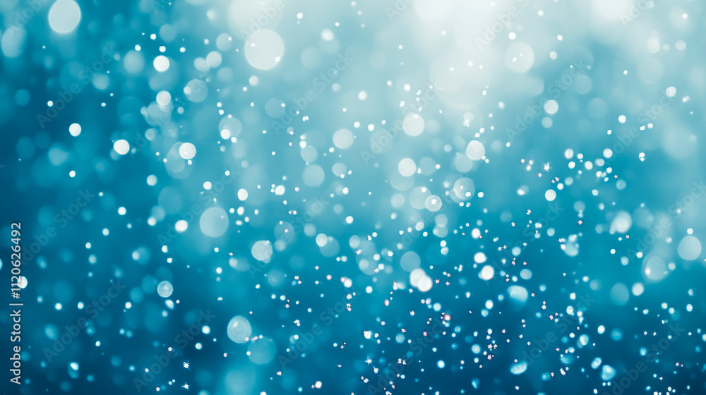 Poster sparkling blue bokeh light texture with ethereal glow