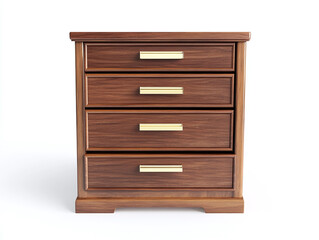 Elegant file cabinet with multiple drawers isolated on white background