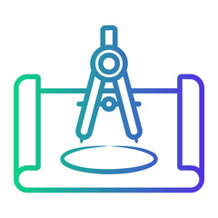 drawing Line Gradient Icon