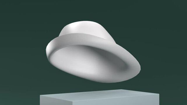 A white hat is floating in the air