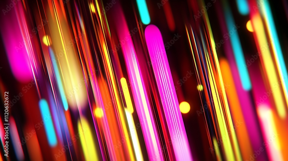 Poster Colorful Speed Lines Illuminated Art Design for Dynamic and Energetic Visual Projects : Generative AI