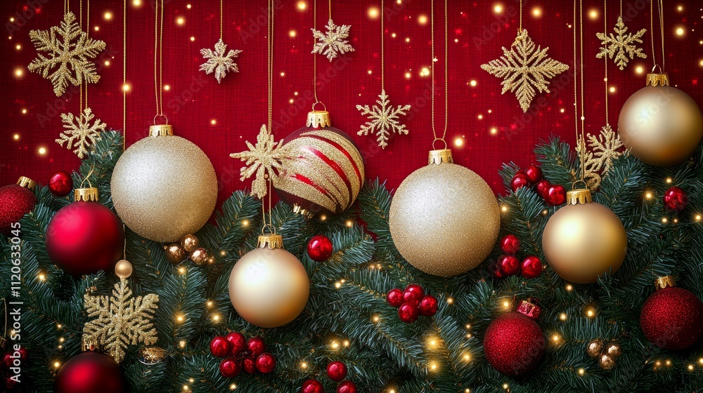 Poster a beautifully adorned christmas tree featuring an array of colorful ornaments that sparkle and shine