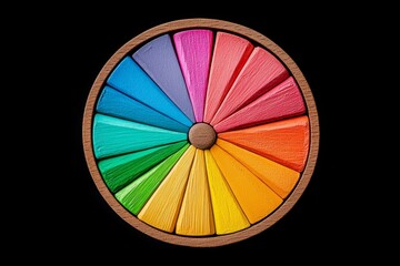 Obraz premium A clean illustration of a single color wheel with complementary colors highlighted, drawn in crisp lines on a neutral background