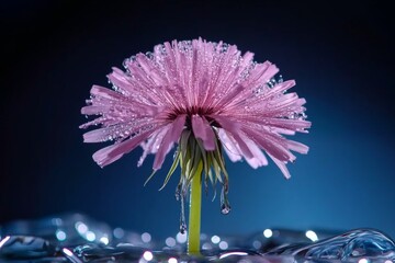 Obraz premium A detailed macro shot of a dandelion seeds ready to disperse, with soft focus on the stem and background