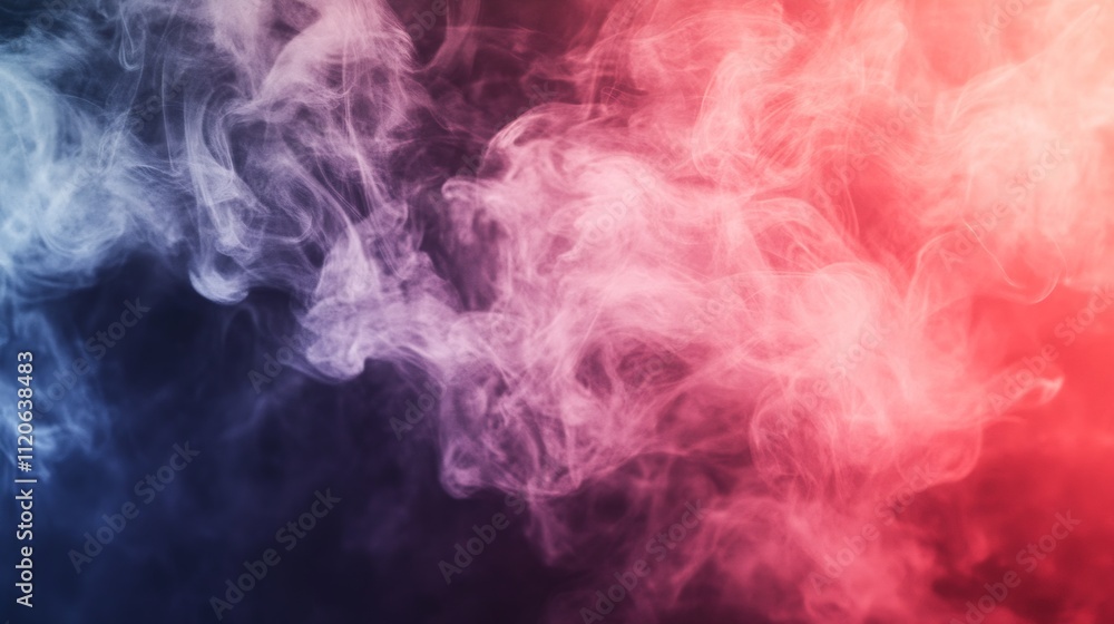 Poster red and blue abstract smoke swirling against a dark backdrop for art and design projects : generativ
