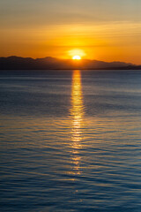 Glorious Sunset Over Ocean in Victoria, Vancouver Island, British Columbia