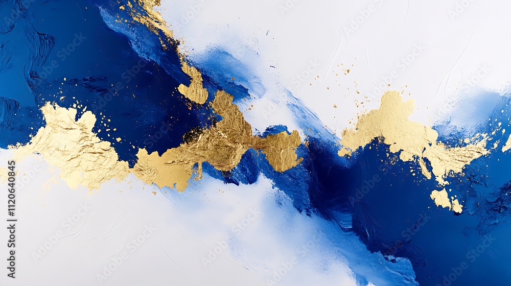 Poster elegant abstract blue and gold background for sophisticated design projects and decor : generative a