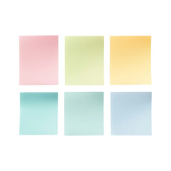 Collection of Colorful Sticky Notes on Transparent Background