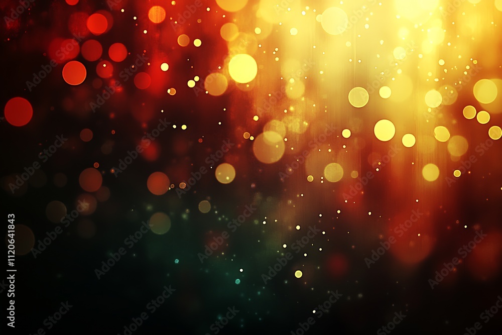 Poster Elegant Abstract Bokeh Light Background with Red and Yellow Glow : Generative AI
