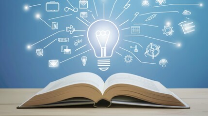 Book with a Lightbulb: Knowledge and Ideas
