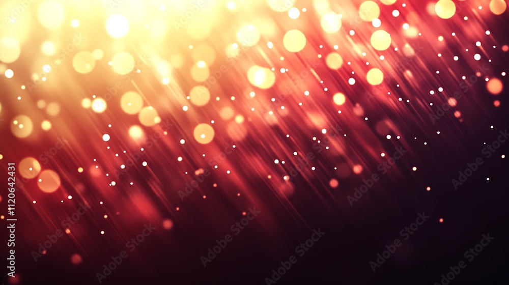 Leinwandbilder Luminous orange and red bokeh light particle background for festive occasions : Generative AI