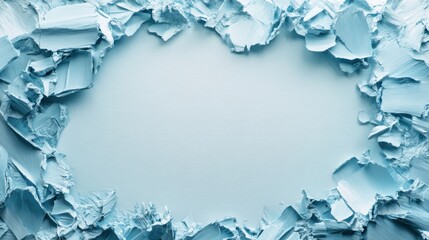Jagged pale blue textured frame on white