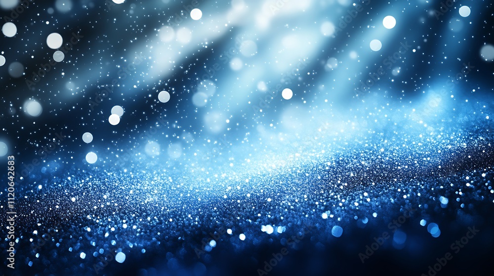 Aufkleber enchanting dreamy blue light scene with radiant sparkling particle pattern : generative ai