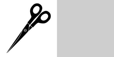 Black silhouette of scissors, stationery or art supply, glyph icon flat vector