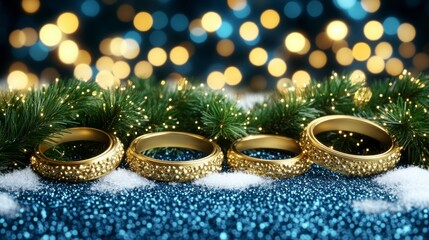 Soft illumination glowing gently against a blurred snow-covered background evoking the calm and cozy charm of a winter wonderland