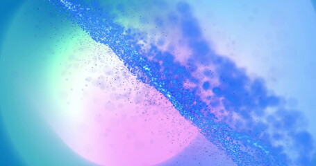 Colorful particles flowing over gradient background image