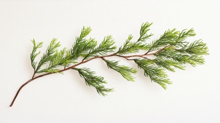 Fototapeta premium Vibrant pine branch on white background