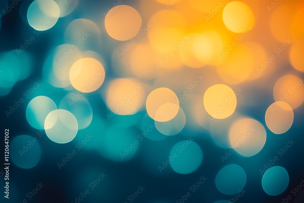 Aufkleber colorful blue and orange bokeh light background for abstract design and visual creativity : generati