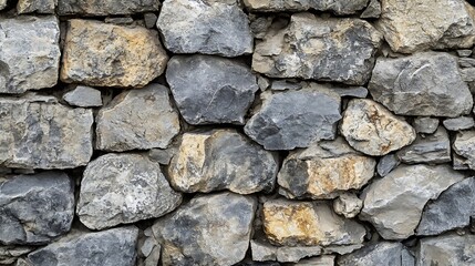 Natural Granite Stone Wall Pattern with Grey and Yellow Textures : Generative AI