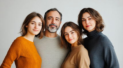 Fototapeta premium Happy family portrait with diverse expressions and warm smiles