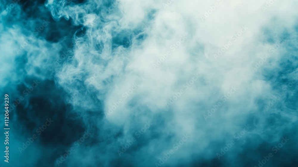 Aufkleber dense blue smoke cloud for atmospheric effects and creative background use : generative ai