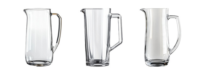 Clear Pitchers on Transparent Background